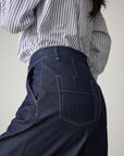 EP YAYING Relaxed High-Waisted Denim Straight-Leg Pants