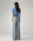 EP YAYING Cotton Check Pleated Wide Leg Pants