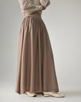 EP YAYING Silk Lined Wool Wide Leg Pants