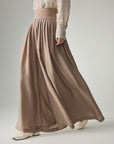EP YAYING Silk Lined Wool Wide Leg Pants