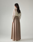 EP YAYING Silk Lined Wool Wide Leg Pants