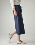 EP YAYING Cotton A-Line Midi Skirt