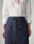 EP YAYING Cotton-Blend Front Slit Midi Skirt