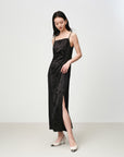 EP YAYING Elegant Mulberry Silk Jacquard Skirt Camisole Dress