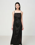 EP YAYING Elegant Mulberry Silk Jacquard Skirt Camisole Dress