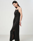 EP YAYING Elegant Mulberry Silk Jacquard Skirt Camisole Dress