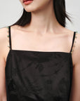 EP YAYING Elegant Mulberry Silk Jacquard Skirt Camisole Dress
