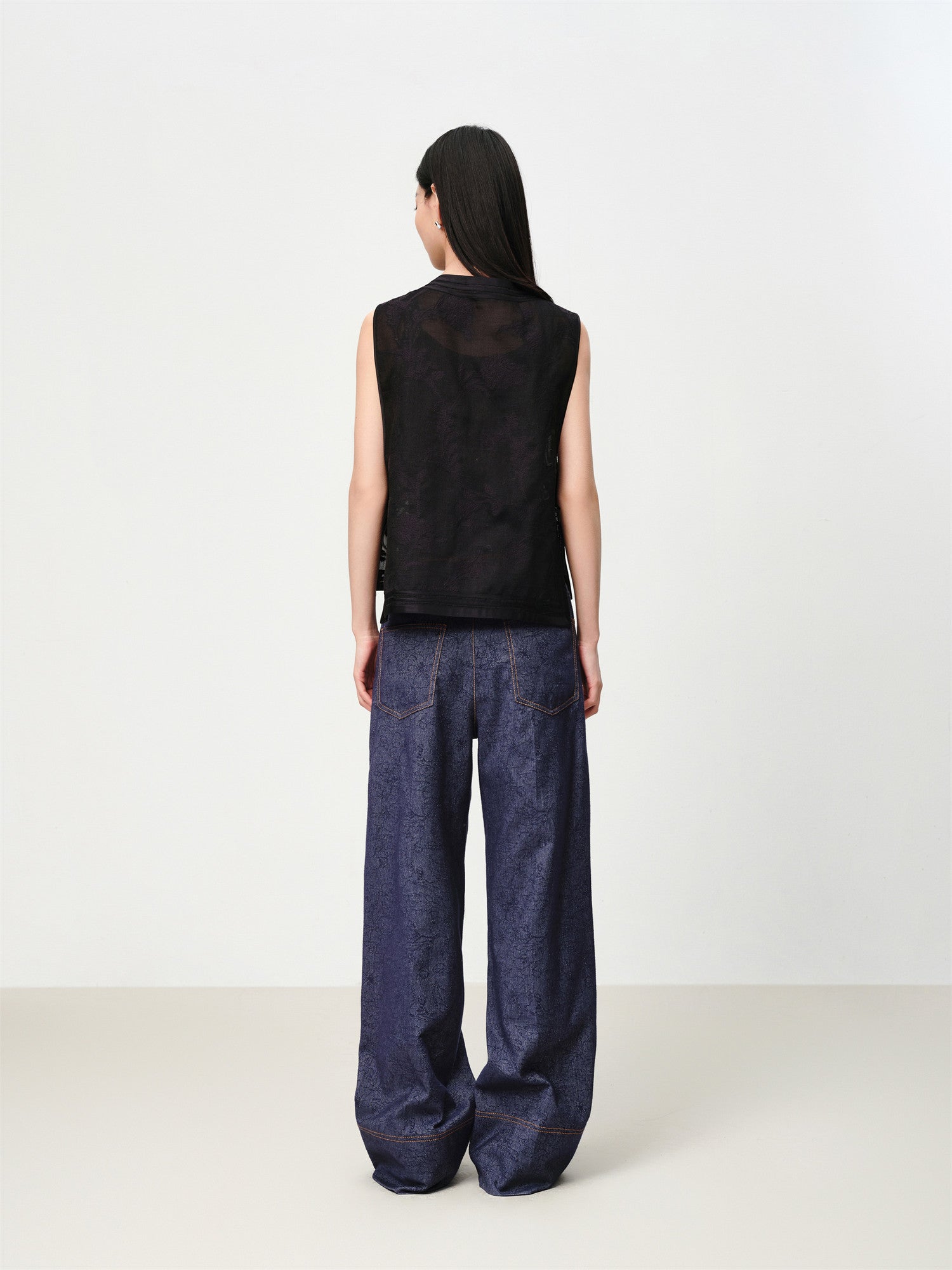 EP YAYING Silk-Cotton Jacquard Chinese Style Vest EGKES1038AH