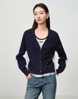 EP YAYING Knit-Panel Cropped Shirt EGKPC2247AZ
