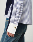 EP YAYING Knit-Panel Cropped Shirt EGKPC2247AZ