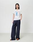 EP YAYING High-Waisted Textured Tencel-Linen Wide leg Jeans