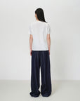 EP YAYING High-Waisted Textured Tencel-Linen Wide leg Jeans