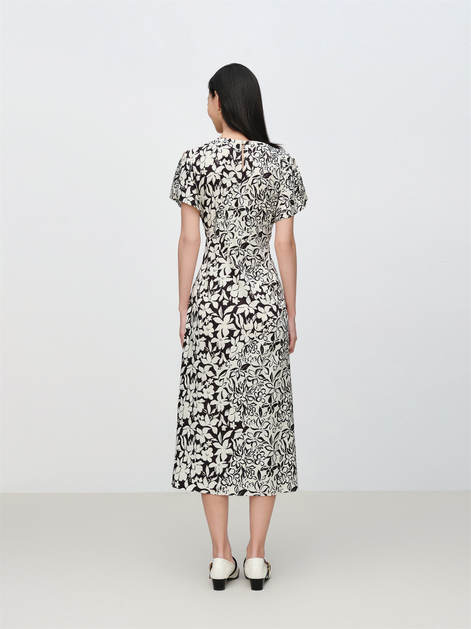EP YAYING Silk Printed Dress EGKPS4601AH