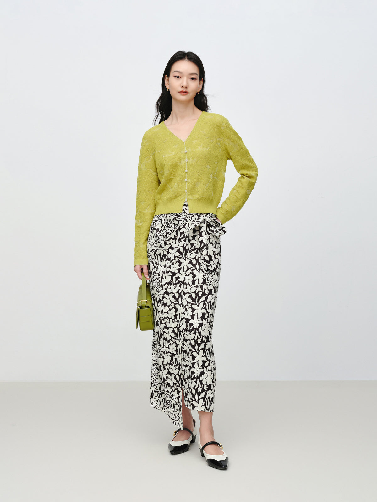 EP YAYING Jacquard High-Waist Skirt