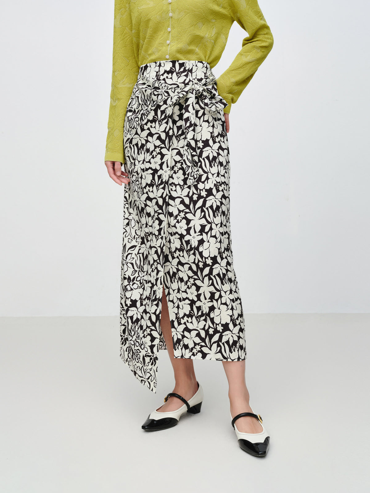 EP YAYING Jacquard High-Waist Skirt