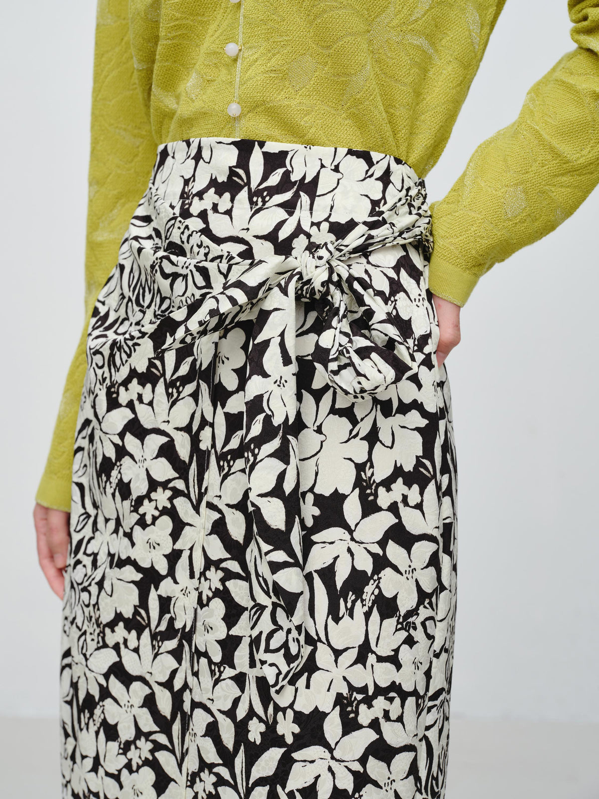 EP YAYING Jacquard High-Waist Skirt
