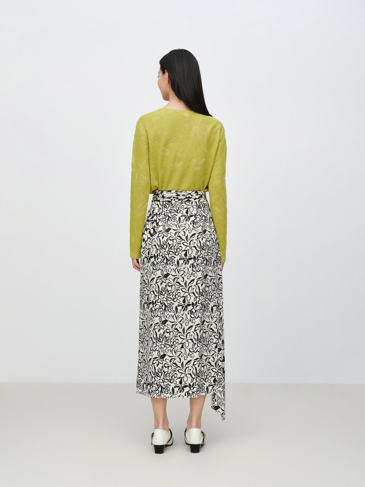 EP YAYING Jacquard High-Waist Skirt