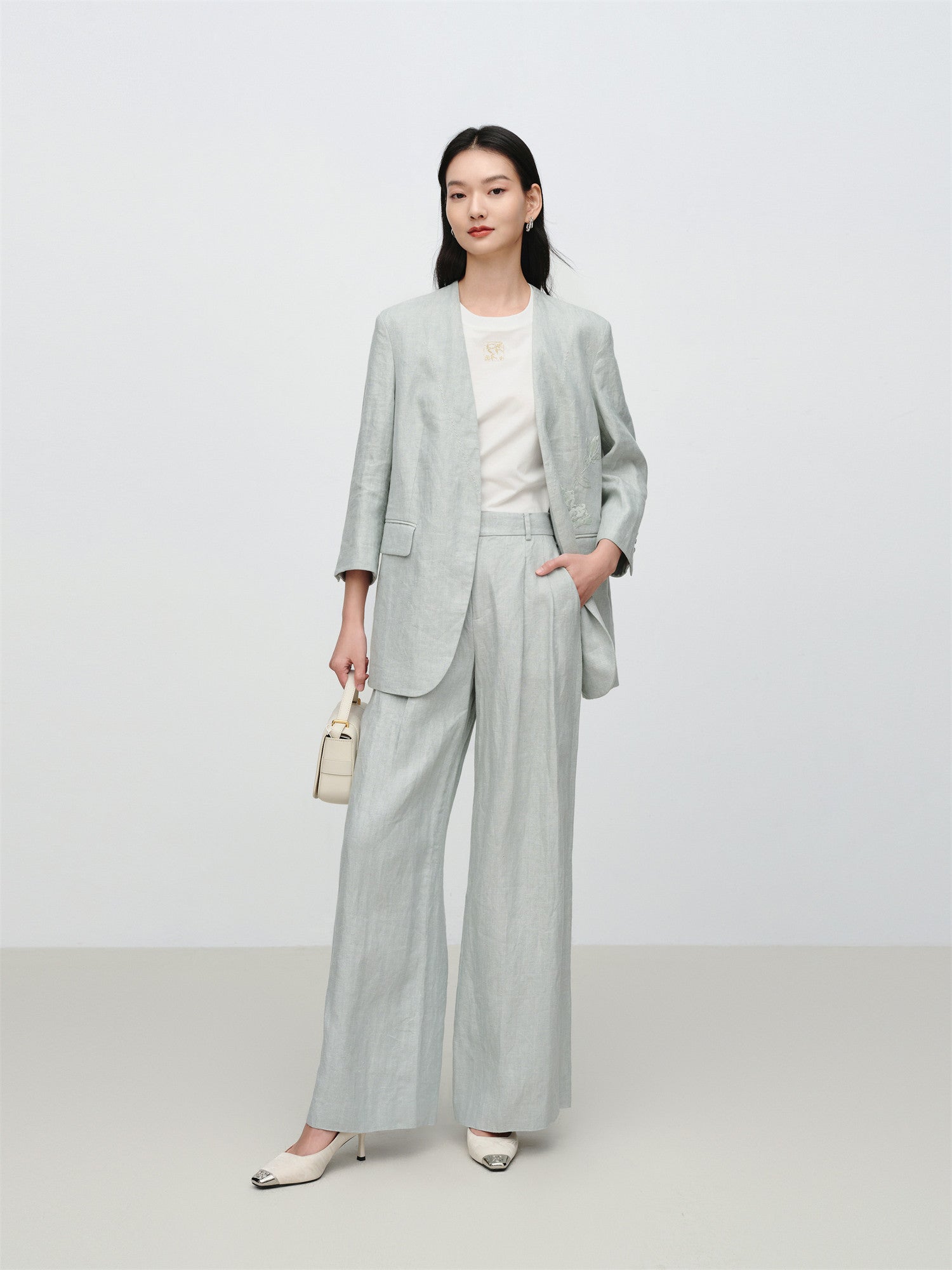 EP YAYING Loose Linen Straight-Leg Pants EGKEH6452AG