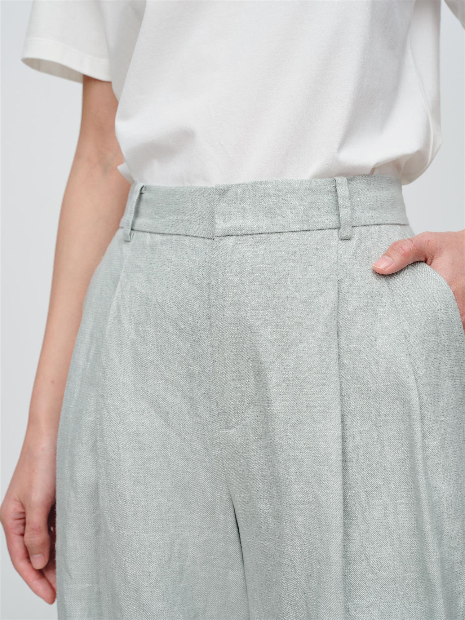 EP YAYING Loose Linen Straight-Leg Pants EGKEH6452AG