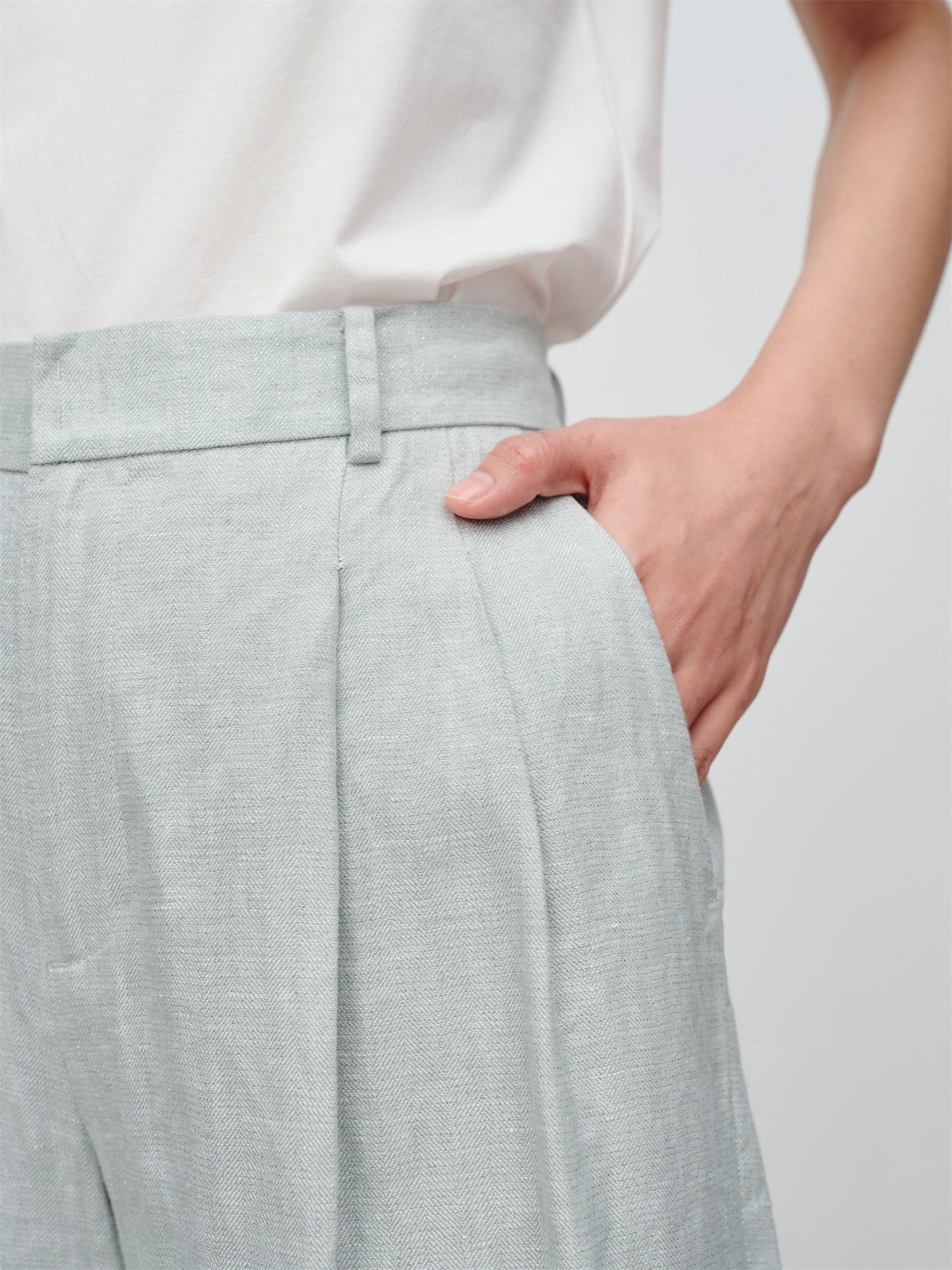 EP YAYING Loose Linen Straight-Leg Pants EGKEH6452AG