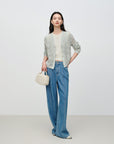 EP YAYING Hollow Fitted Knit Cardigan EGKEH9137AB