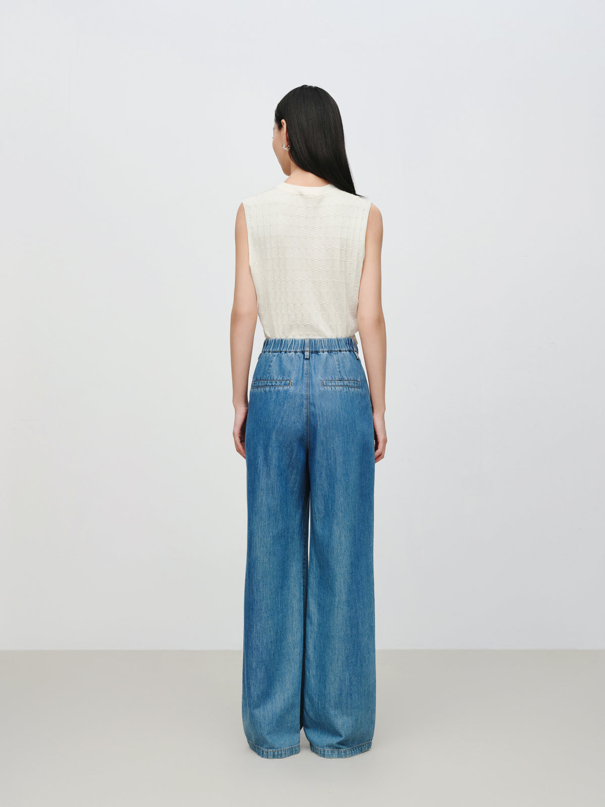 EP YAYING Designer Fluid TENCEL Straight-Leg Pants