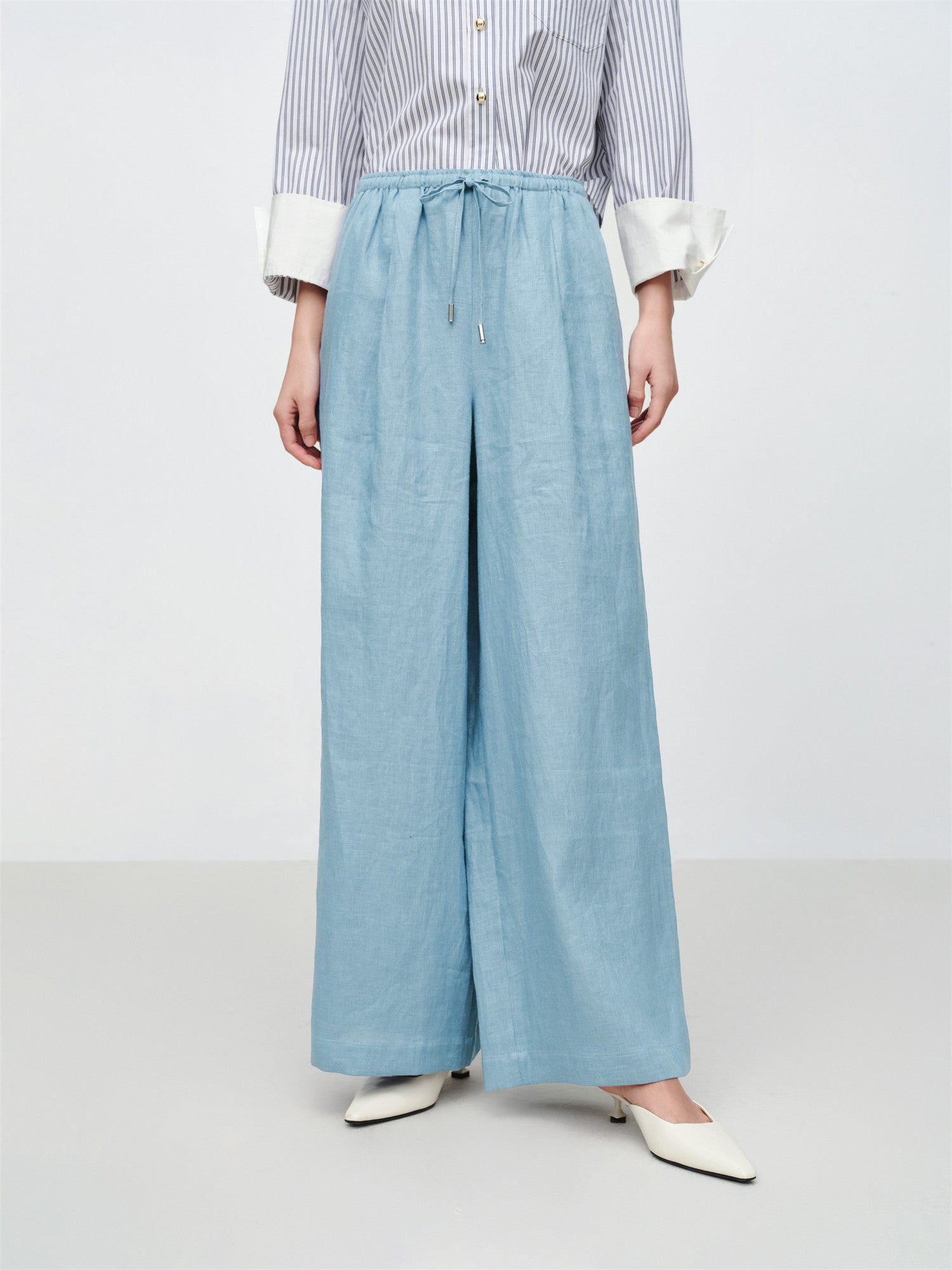 EP YAYING Loose Linen Straight-Leg Pants EGKEH6428AB
