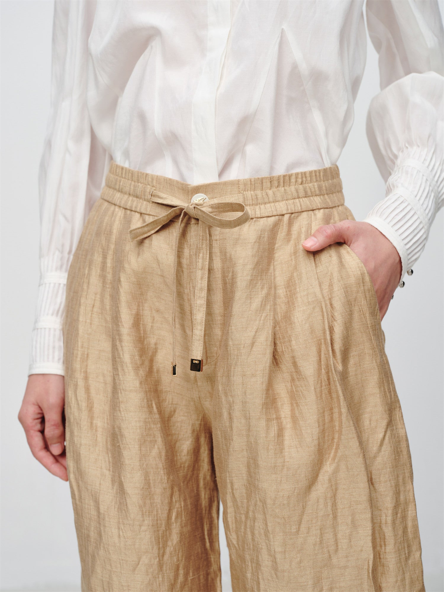 EP YAYING Loose Linen Wide-Leg Pants EGKEH6425AE
