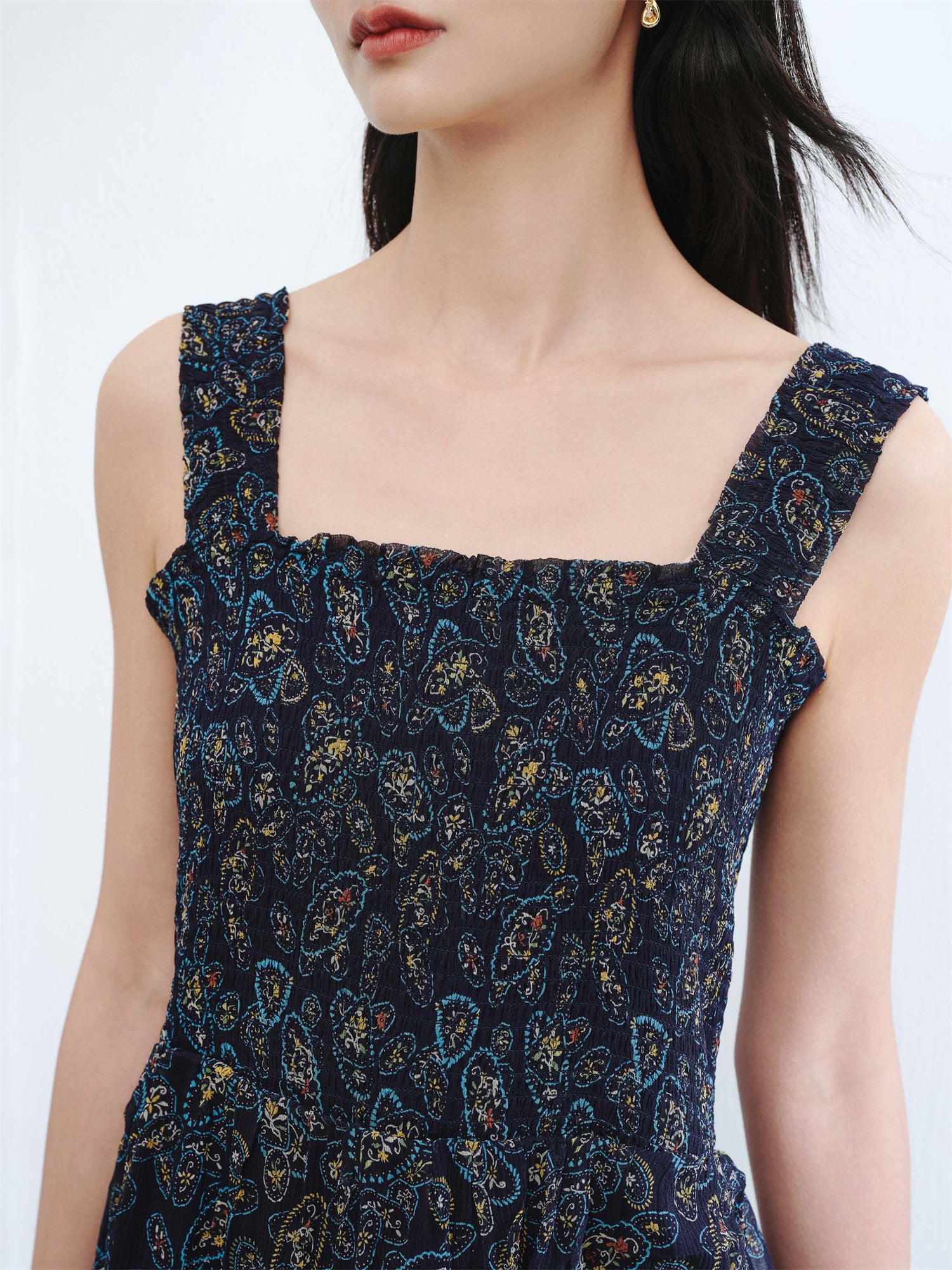 EP YAYING Silk Printed Dress EGKEA4209AZ