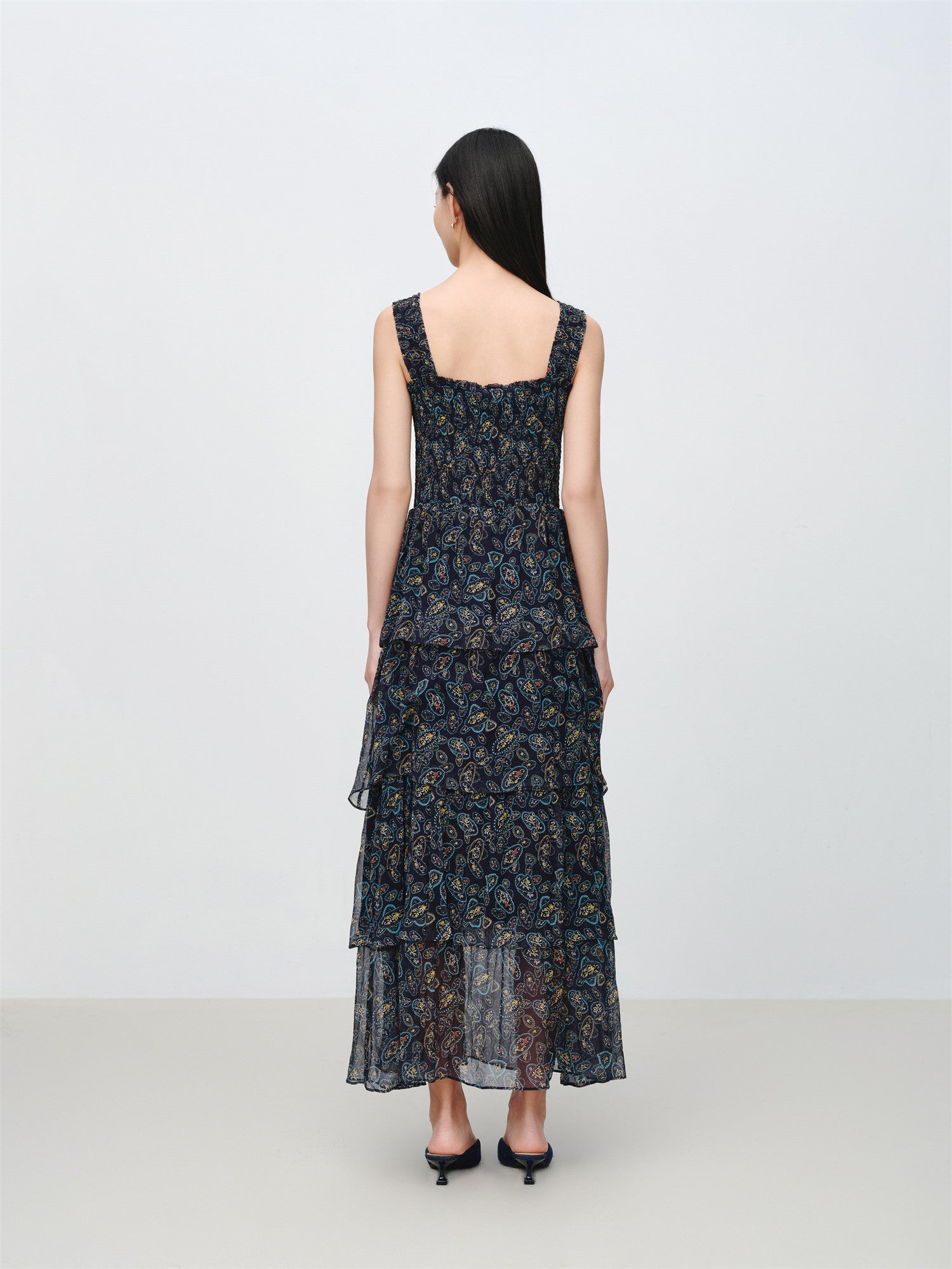 EP YAYING Silk Printed Dress EGKEA4209AZ
