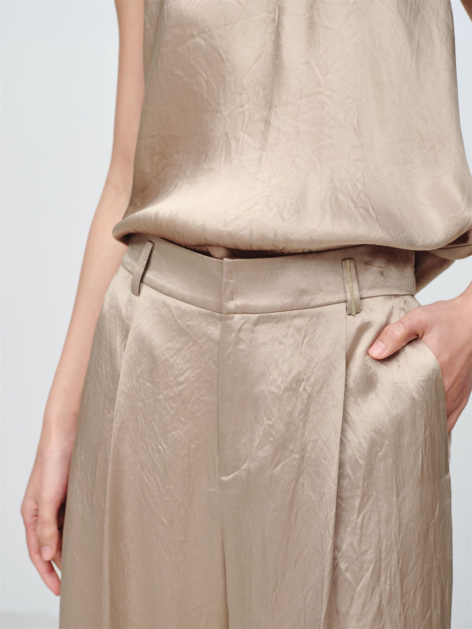 EP YAYING Drapey Acetate Straight-Leg Pants EGKET6431AE