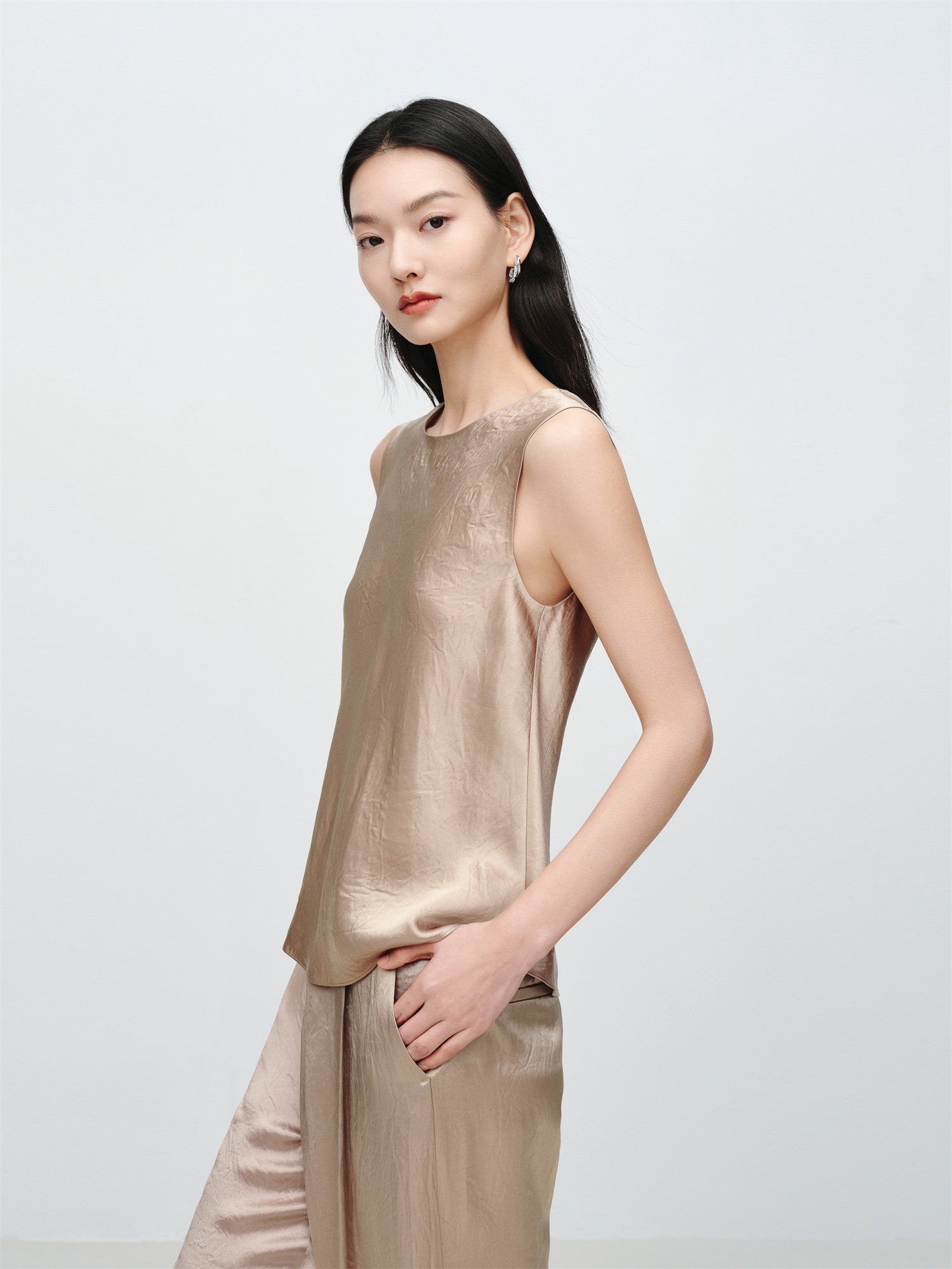 EP YAYING Acetate Crew Neck Inner Vest EGKET5112BE