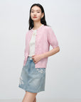 EP YAYING Jacquard Short-Sleeve Knit Top EGKEC9126AF