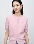 EP YAYING Jacquard Short-Sleeve Knit Top EGKEC9126AF