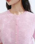 EP YAYING Jacquard Short-Sleeve Knit Top EGKEC9126AF