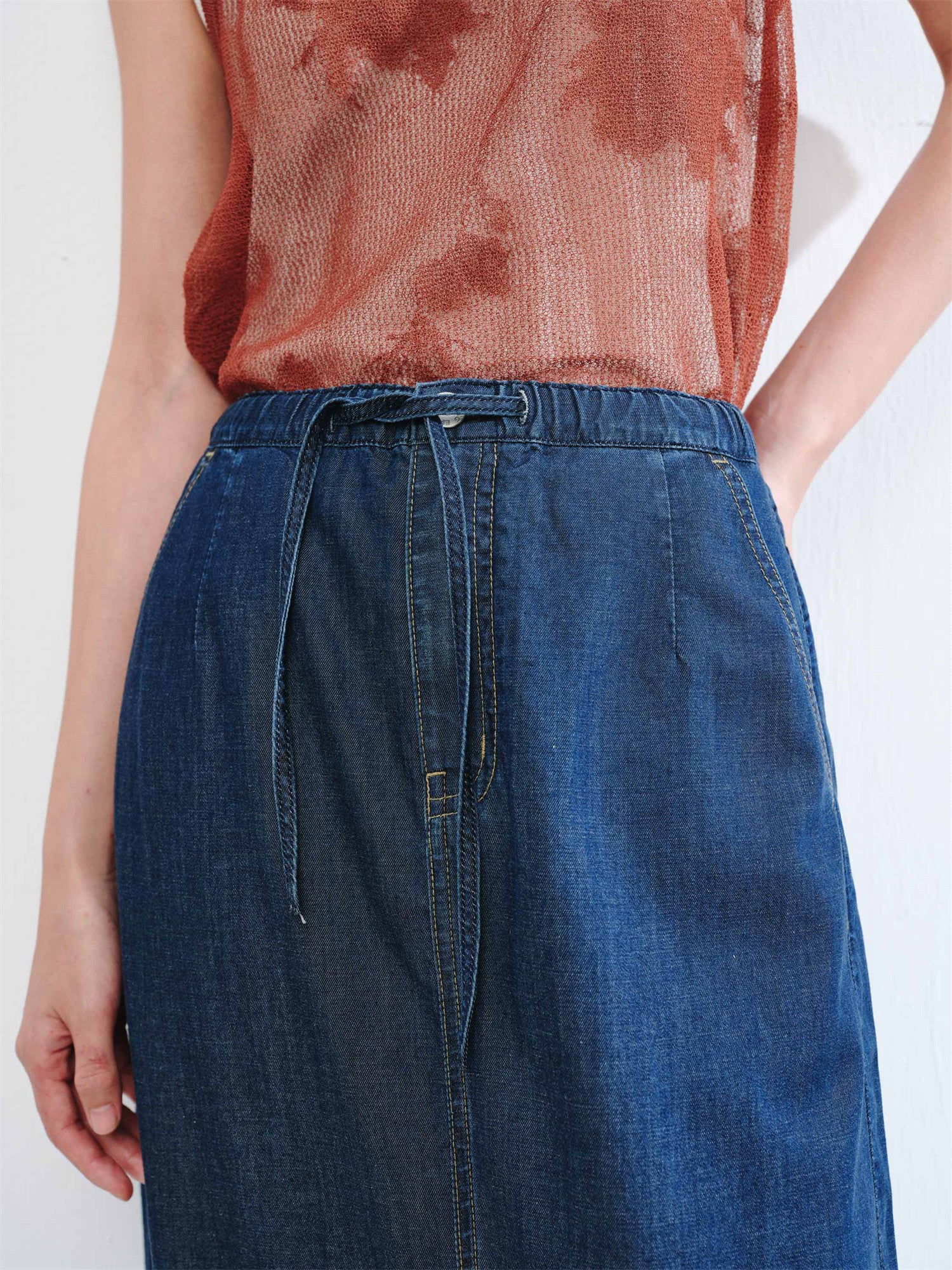 EP YAYING Tencel-Cotton Denim Skirt EGKEDJ301AZ