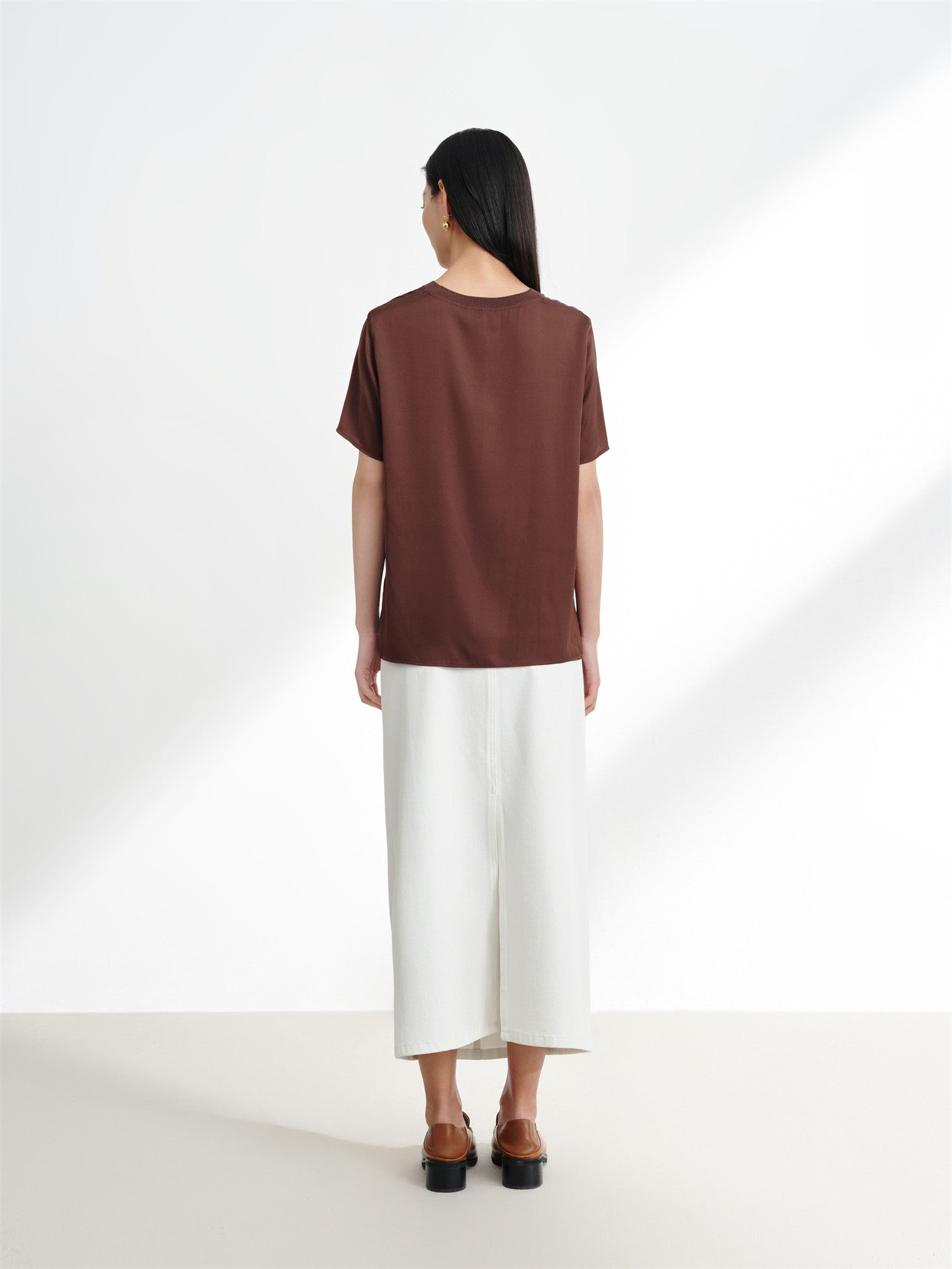 EP YAYING Silk Cooling Short-Sleeve Top EGKPS5329AK