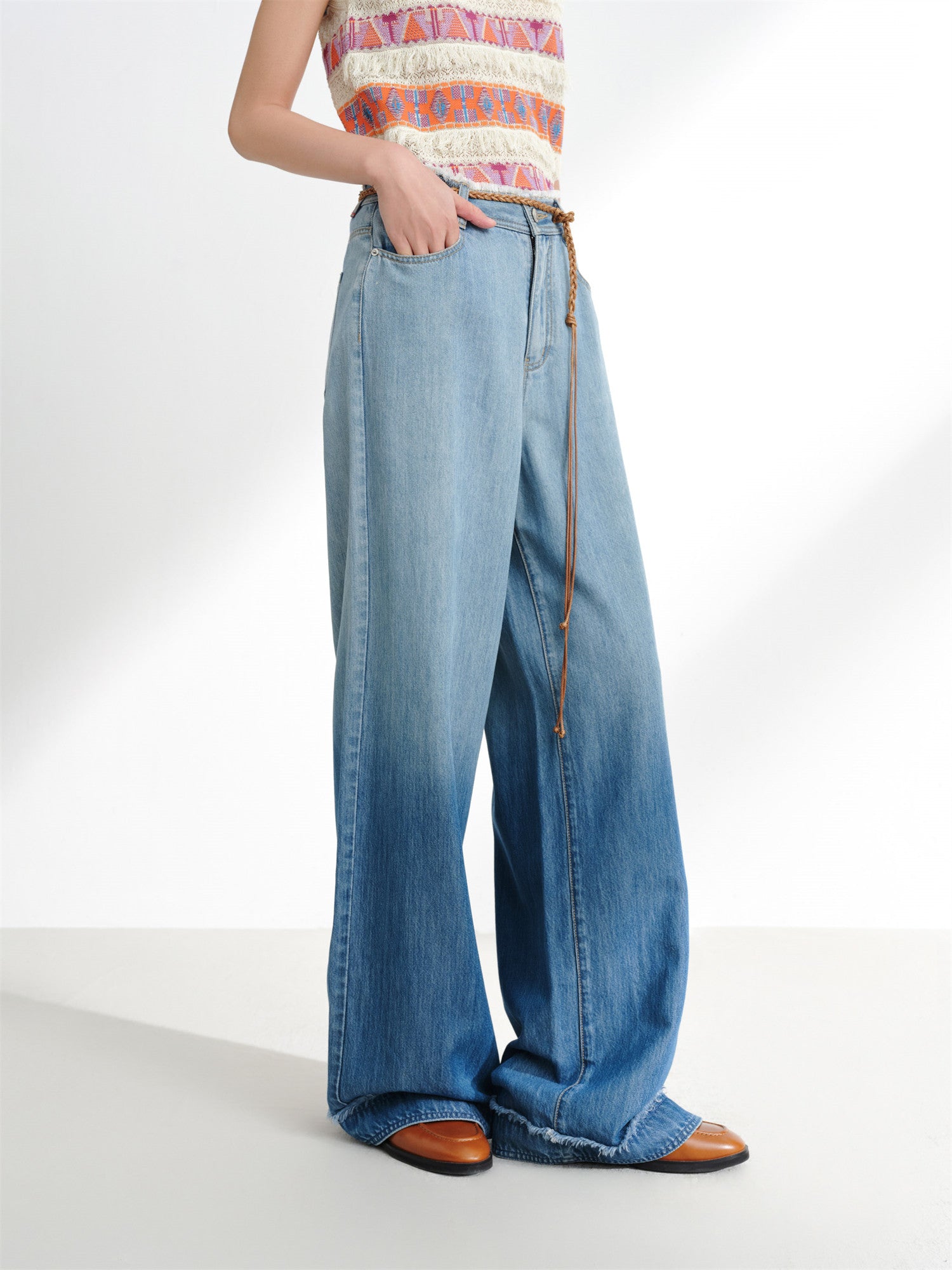 EP YAYING Tencel Straight-Leg Jeans EGKEDJ621AB