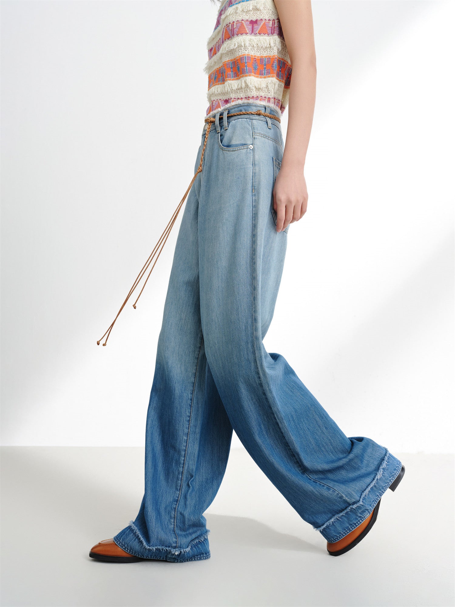 EP YAYING Tencel Straight-Leg Jeans EGKEDJ621AB