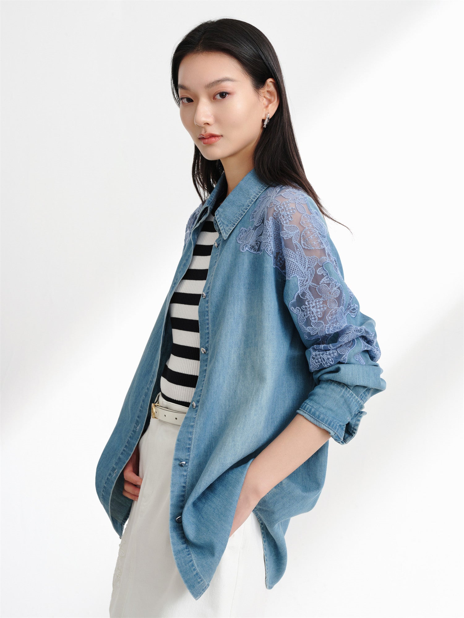 EP YAYING Tencel-Cotton Denim Shirt EGKEDJ203AB