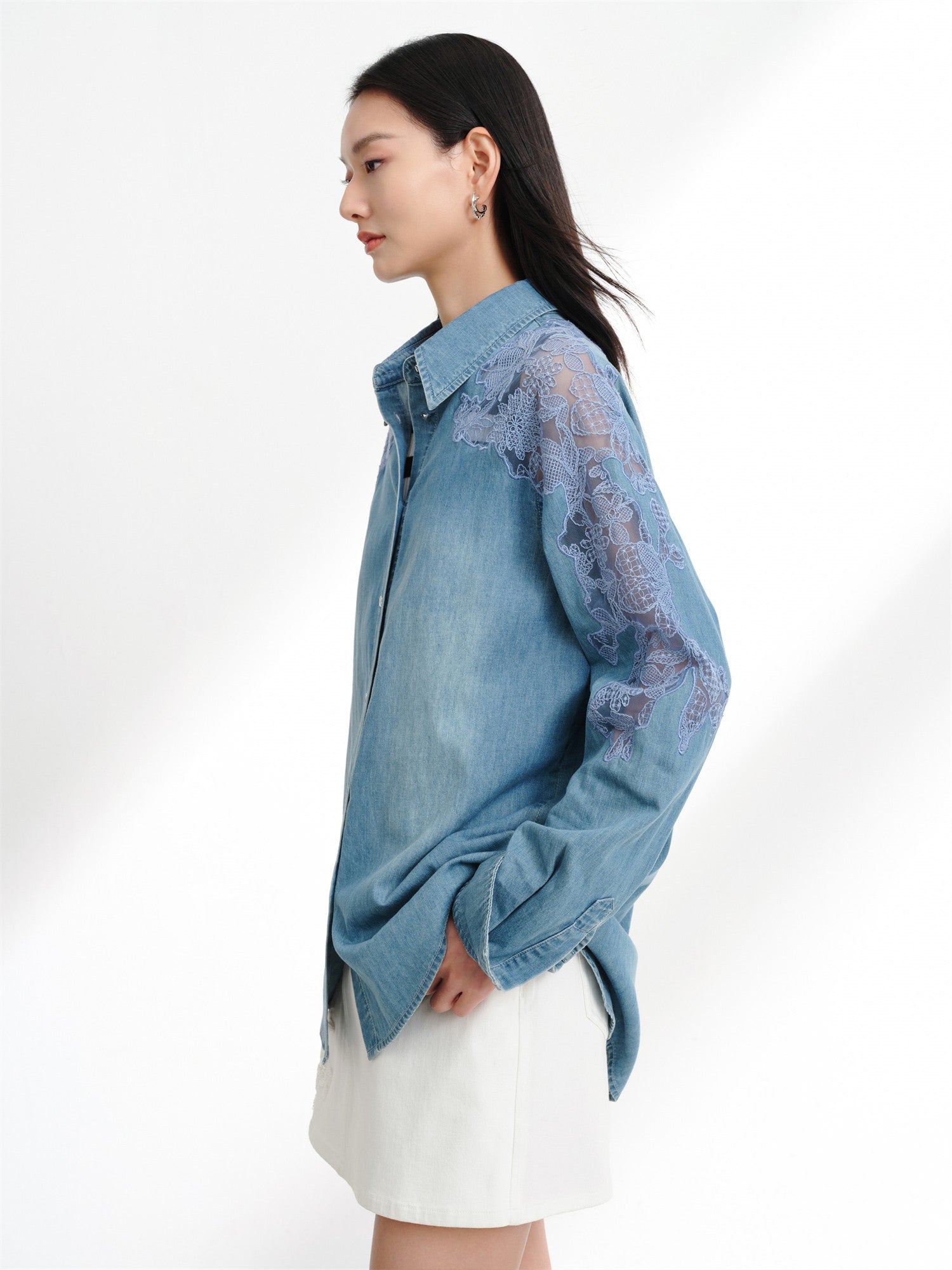 EP YAYING Tencel-Cotton Denim Shirt EGKEDJ203AB
