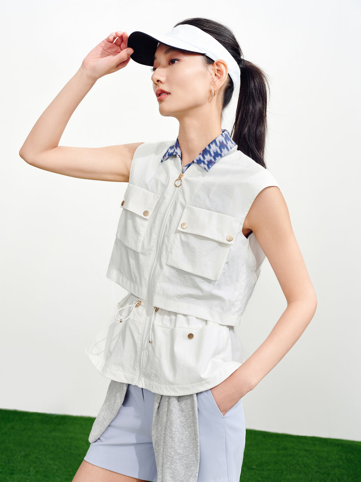 EP YAYING White Waist-Defining Vest