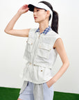 EP YAYING White Waist-Defining Vest