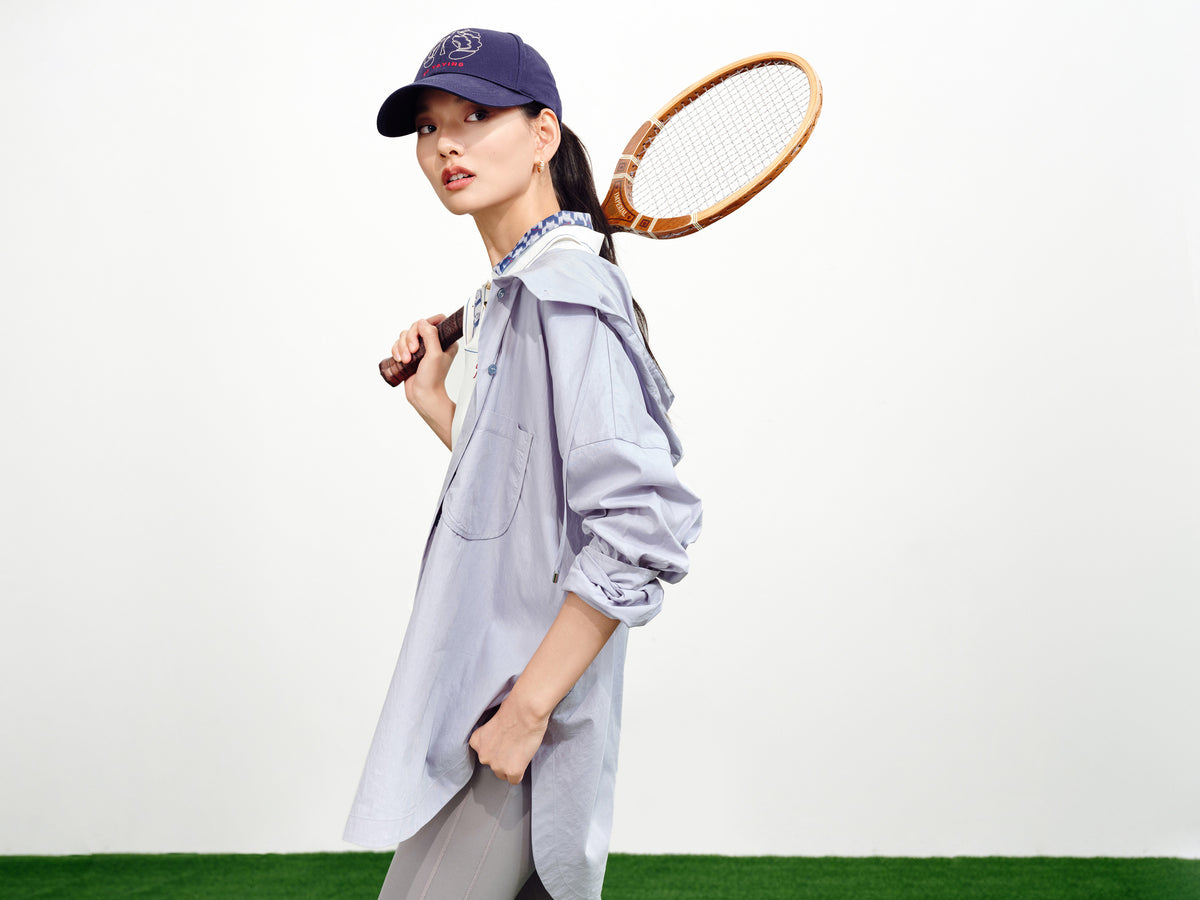 EP YAYING Minimalist Embroidered Polo Short-Sleeve Knit Top