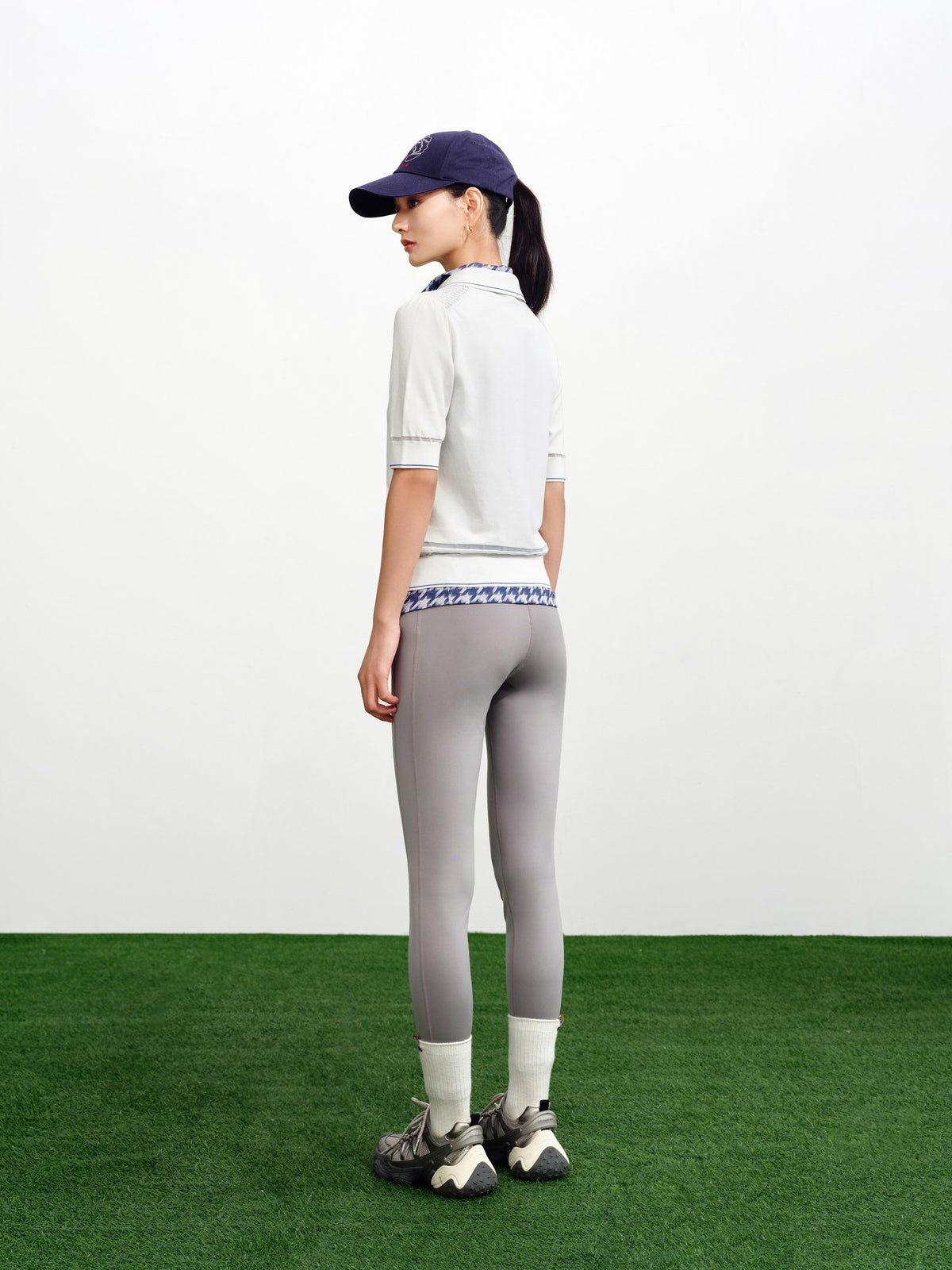 EP YAYING Minimalist Embroidered Polo Short-Sleeve Knit Top