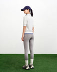 EP YAYING Minimalist Embroidered Polo Short-Sleeve Knit Top
