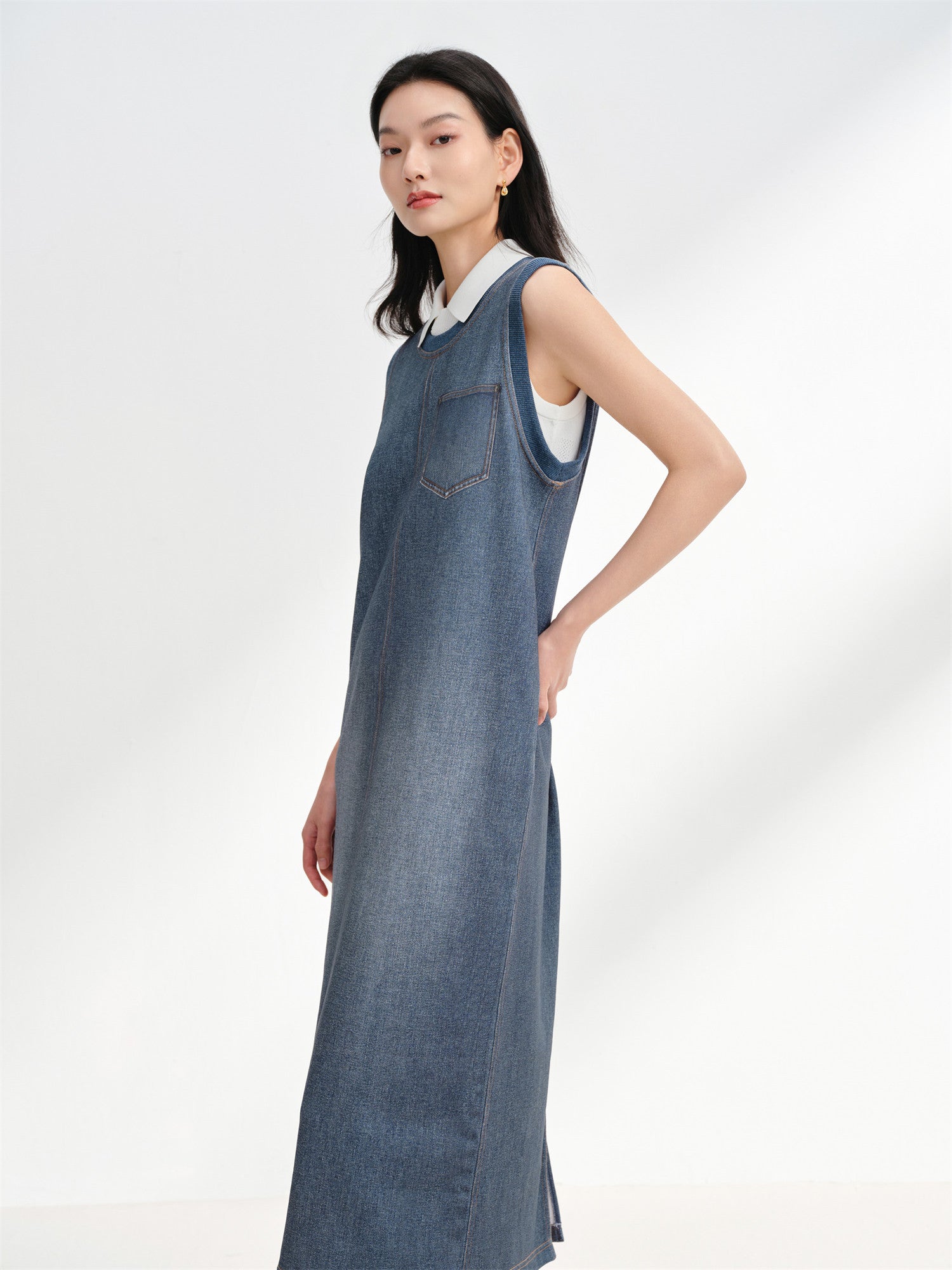 EP YAYING Sleeveless Faux Denim Dress EGKPC4520AB