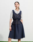 EP YAYING Vintage Waist-Defining Sleeveless Dress