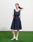 EP YAYING Vintage Waist-Defining Sleeveless Dress