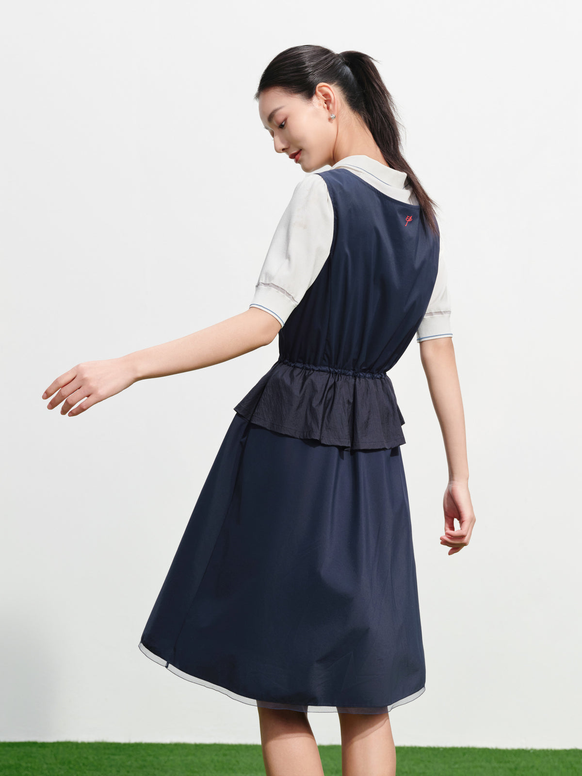 EP YAYING Vintage Waist-Defining Sleeveless Dress